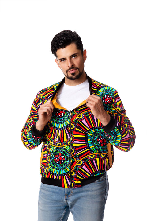 Sowa Unisex African Print Reversible Jacket