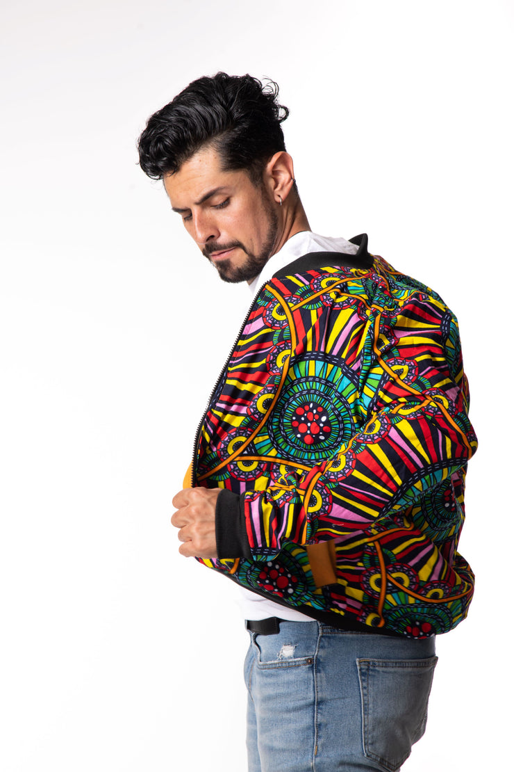 Hali Unisex African Print Reversible Jacket