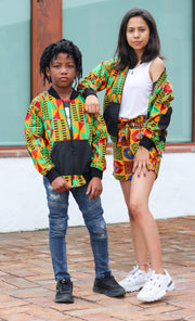 PHILLIP African Print Kids Unisex Bomber Jacket - TalkingBody