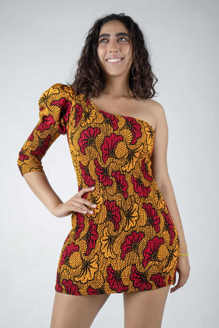 Ibiye Shirred Monostrap Dress