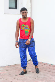 KENNY African Map Men's Red Sleeveless T-Shirt - TalkingBody