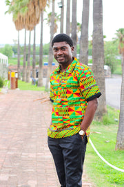 KUNBI African Prints Men's Button Shirt - TalkingBody