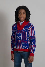 Lashi Kids Sweater {bluish kente}