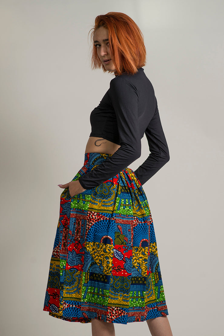 Aloba Patches Midi Skirt