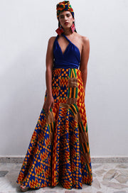 ROYALTY 1 African Print Inifinity Mermaid Maxi Dress - TalkingBody