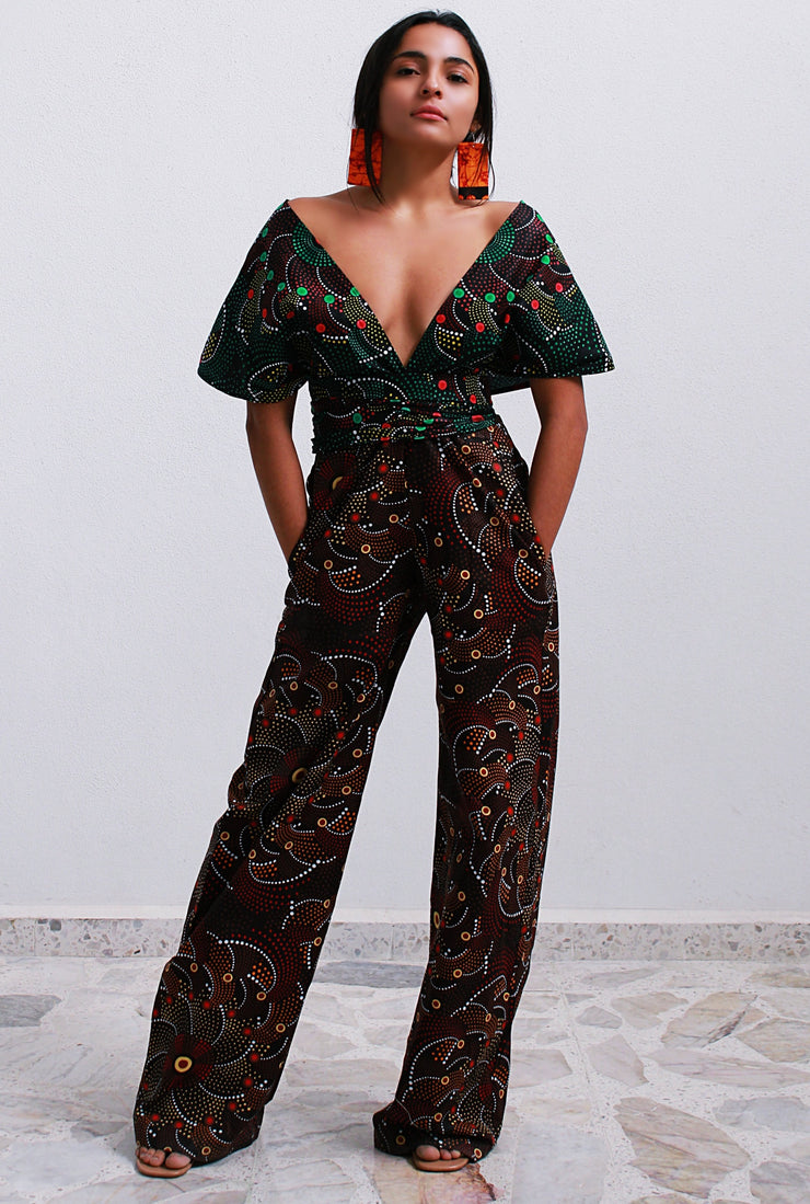 SHELBY 1 African Print Infinity Jumpsuit - TalkingBody