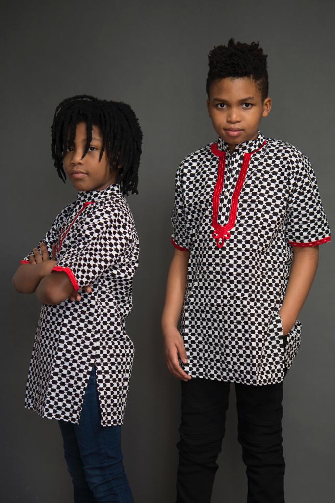 Setan Kids Traditional Shirt (Black/White)