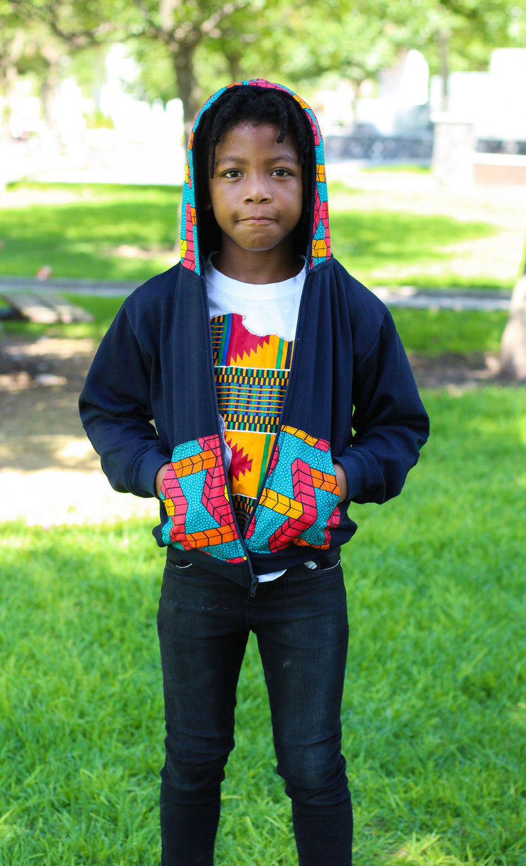 MICKY African Prints Kids Unisex Hoodie with Pockets - TalkingBody