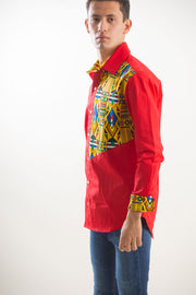 Debo Men's Long Sleeve Shirt [red]