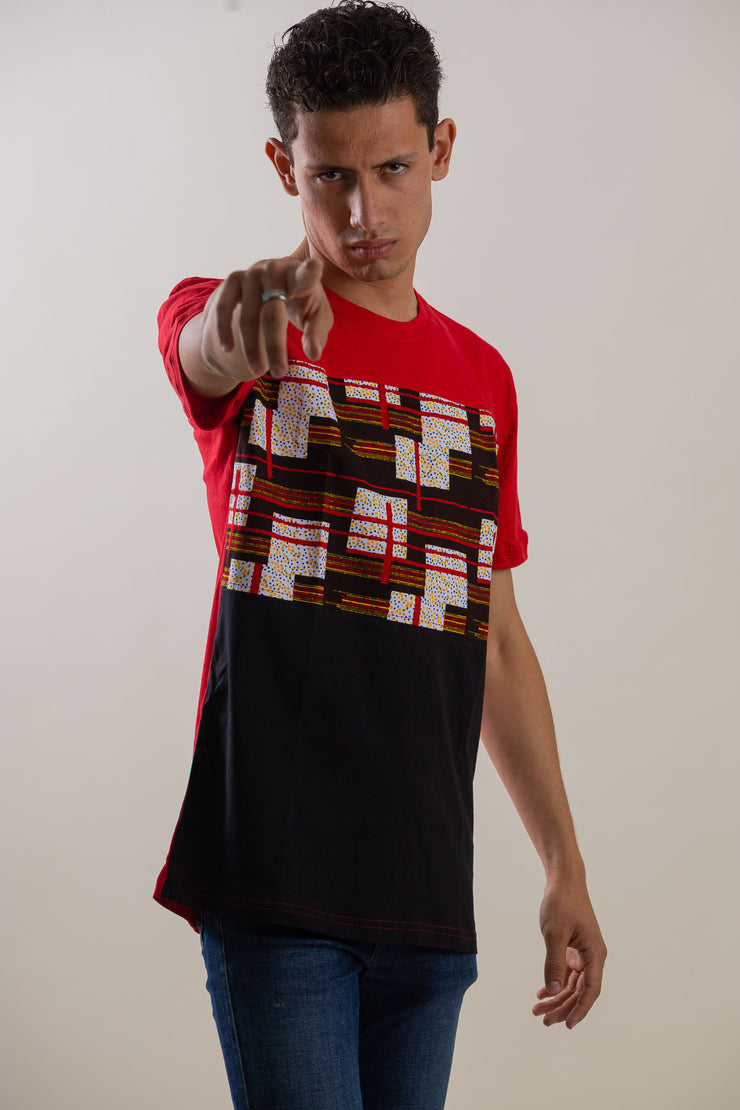 Talomo Colour Block T-Shirt {red up}