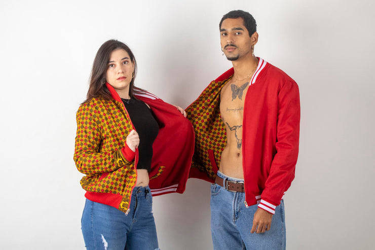 Chenge Revesible Bomber Jackets {red}
