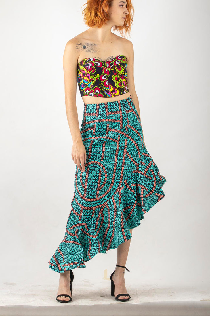 Tito Side Ruffle Long Skirt