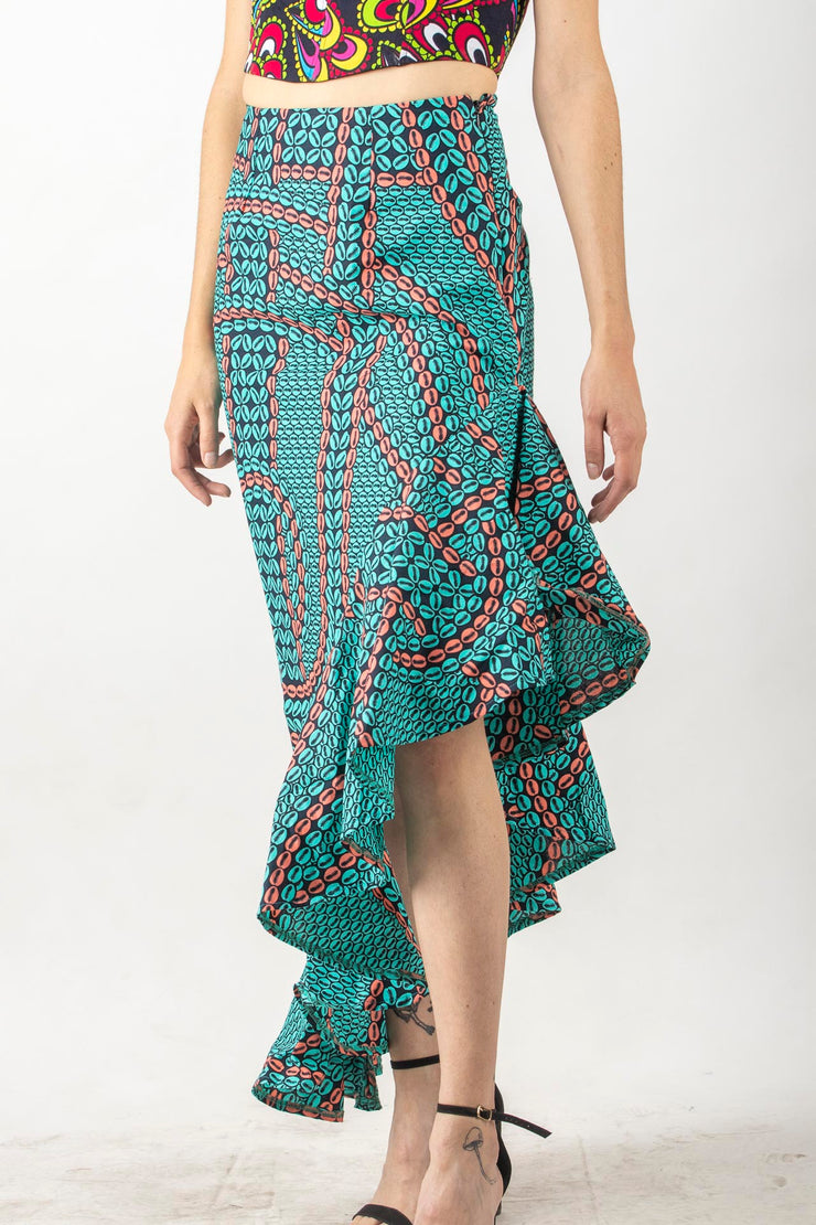 Tito Side Ruffle Long Skirt