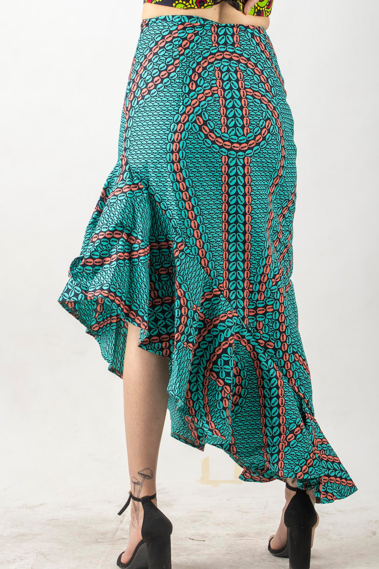 Tito Side Ruffle Long Skirt