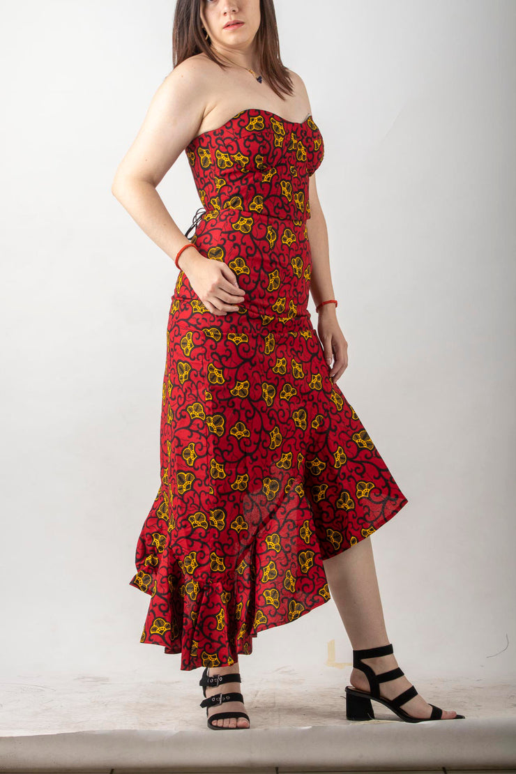Sakira Side Ruffle Long Skirt