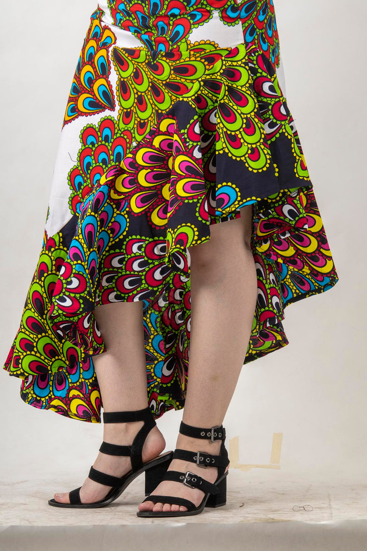Chewa Side Ruffle Long Skirt